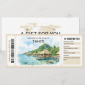 Tahiti Trip Boarding Pass Ticket Kaart (Voorkant / Achterkant)