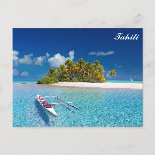 Tahiti Tropical Beach Travel Photo Briefkaart (Voorkant)