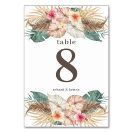 Tahiti | Tropisch eiland Hibiscus Palm Floral Kaart