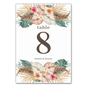 Tahiti Tropisch eiland Hibiscus Palm Floral Kaart