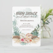 Tahiti | Uitnodiging tot het Baby shower van tropi (Staand voorkant)