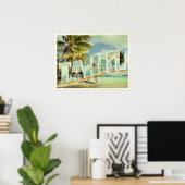 Tahiti vintage fotopostkaart poster (Thuiskantoor)