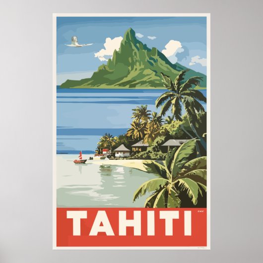 Tahiti vintage-poster poster (Voorkant)