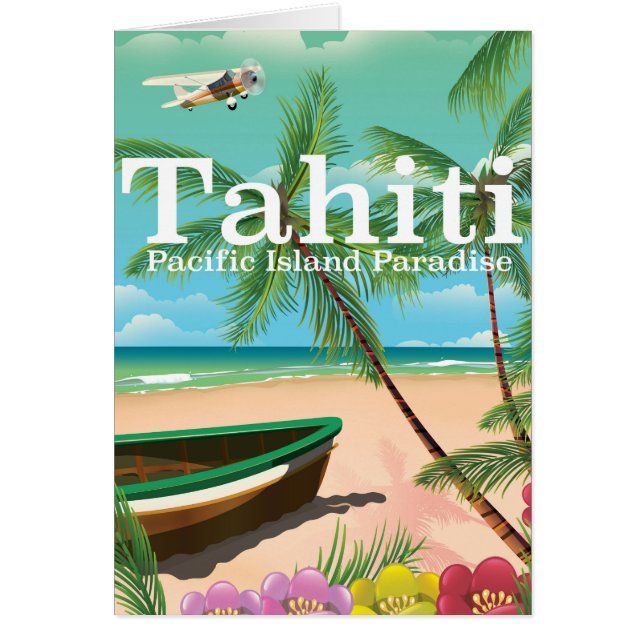 Tahiti vintage reisposter (Voorkant)