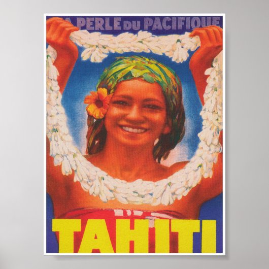 Tahiti Vintage Travel Poster (Voorkant)
