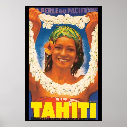 Tahiti Vintage Travel Poster (Voorkant)