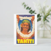 Tahiti Vintage Travel Poster Briefkaart (Staand voorkant)