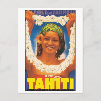 Tahiti Vintage Travel Poster Briefkaart