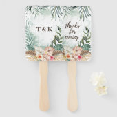 Tahiti | Waterverf Floral Weddenschap met tropisch Handwaaier (Voorkant en achterkant)