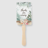 Tahiti | Waterverf Floral Weddenschap met tropisch Handwaaier (Achterkant)