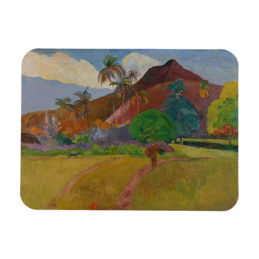 Tahitian Landscape, 1891 (olie op doek) Magneet (Horizontaal)
