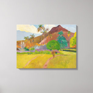 Tahitian Landscape (door Paul Gaugin) Canvas Afdruk