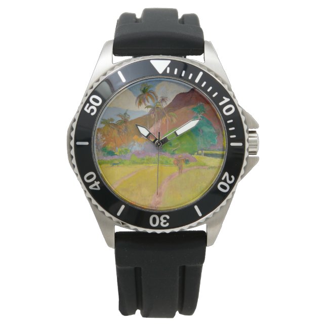 Tahitian Landscape (door Paul Gaugin) Horloge (Voorkant)