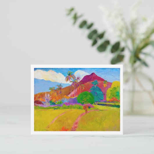 Tahitian Landscape, Gauguin Briefkaart (Staand voorkant)