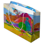 Tahitian Landscape, Gauguin Large Gift Bag Groot Cadeauzakje (Achterkant Gekanteld)