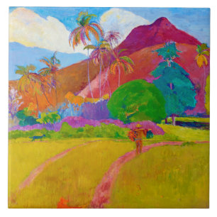 Tahitian Landscape, Gauguin Tegeltje