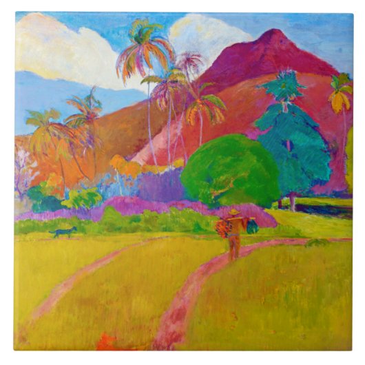 Tahitian Landscape, Gauguin Tegeltje (Voorkant)