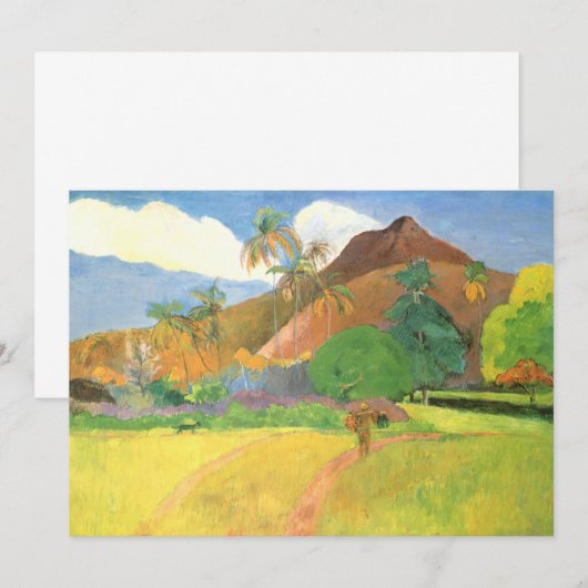 Tahitian Landscape, Mountains Tahiti, Paul Gauguin (Voorkant / Achterkant)