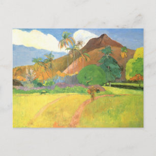 Tahitian Landscape, Mountains Tahiti, Paul Gauguin Briefkaart