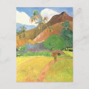 Tahitian Landscape, Mountains Tahiti, Paul Gauguin Briefkaart