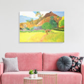 Tahitian Landscape, Mountains Tahiti, Paul Gauguin Canvas Afdruk (Insitu (Woonkamer))