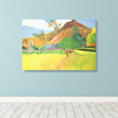Tahitian Landscape, Mountains Tahiti, Paul Gauguin Canvas Afdruk (Insitu (Houten vloer))