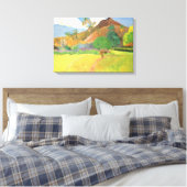 Tahitian Landscape, Mountains Tahiti, Paul Gauguin Canvas Afdruk (Insitu (Slaapkamer))