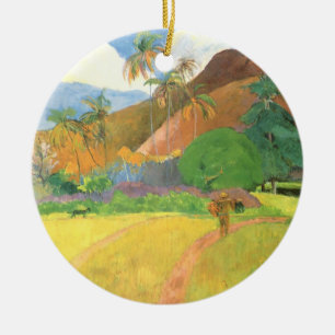 Tahitian Landscape, Mountains Tahiti, Paul Gauguin Keramisch Ornament