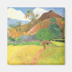 Tahitian Landscape, Mountains Tahiti, Paul Gauguin Magneet