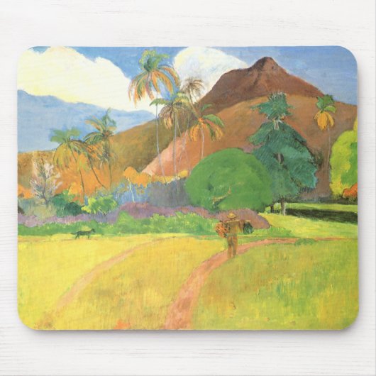 Tahitian Landscape, Mountains Tahiti, Paul Gauguin Muismat (Voorkant)