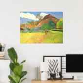 Tahitian Landscape, Mountains Tahiti, Paul Gauguin Poster (Thuiskantoor)