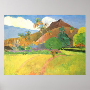 Tahitian Landscape, Mountains Tahiti, Paul Gauguin Poster
