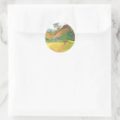 Tahitian Landscape, Mountains Tahiti, Paul Gauguin Ronde Sticker (Tas)