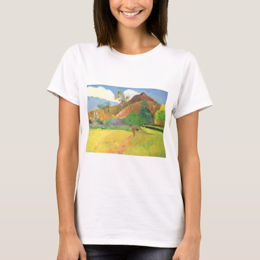 Tahitian Landscape, Mountains Tahiti, Paul Gauguin T-shirt (Voorkant)