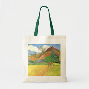 Tahitian Landscape, Mountains Tahiti, Paul Gauguin Tote Bag