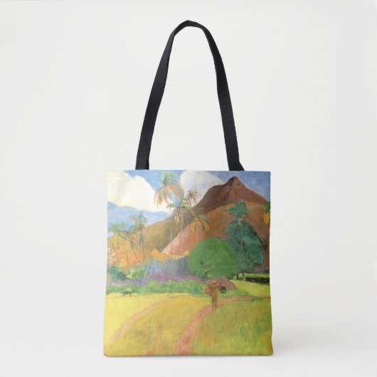 Tahitian Landscape, Mountains Tahiti, Paul Gauguin Tote Bag (Voorkant)