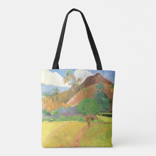 Tahitian Landscape, Mountains Tahiti, Paul Gauguin Tote Bag (Achterkant)
