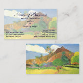 Tahitian Landscape, Mountains Tahiti, Paul Gauguin Visitekaartje (Voorkant / Achterkant)