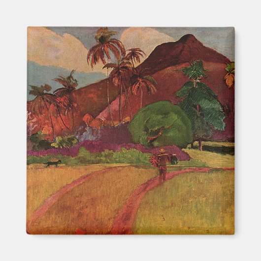 Tahitian Landscape van Paul Gauguin (1893) Magneet (Voorkant)