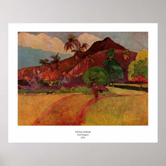 Tahitian Landscape van Paul Gauguin (1893) Poster (Voorkant)