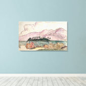 Tahitian Landscape (w/c op papier) Canvas Afdruk (Insitu (Houten vloer))