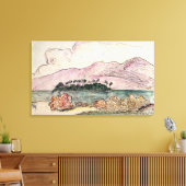 Tahitian Landscape (w/c op papier) Canvas Afdruk (Insitu (Woonkamer))