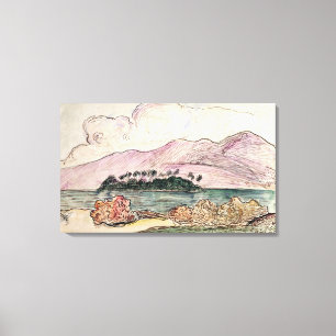 Tahitian Landscape (w/c op papier) Canvas Afdruk
