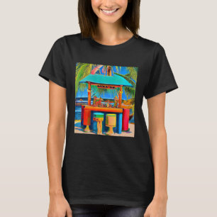 Tahitian Tiki Bar Cute Retro Styled Tropical T-shirt