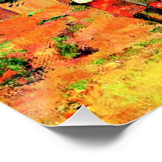 Tahitian Village, beroemd schilderij van Paul Gaug Perfect Poster (Hoek)