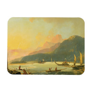 Tahitian War Galleys in Matavai Bay, Tahiti, 1766 Magneet
