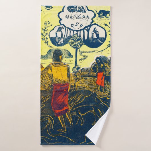 Tahitian Women and Dog, Gauguin Badhanddoek (Badhanddoek)