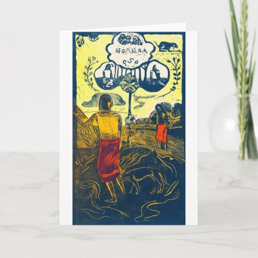 Tahitian Women and Dog, Gauguin Kaart (Voorkant)