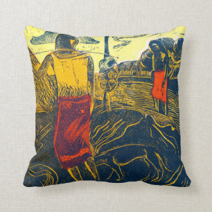 Tahitian Women and Dog, Gauguin Kussen