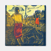 Tahitian Women and Dog, Gauguin Magneet (Voorkant)